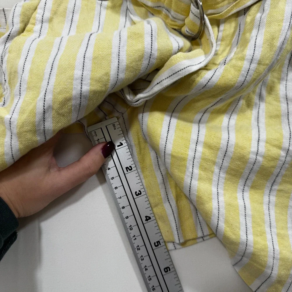 Banana Republic Linen Shorts Belted Striped Butter Yellow 6 Beach Coastal Preppy - Picture 10 of 10